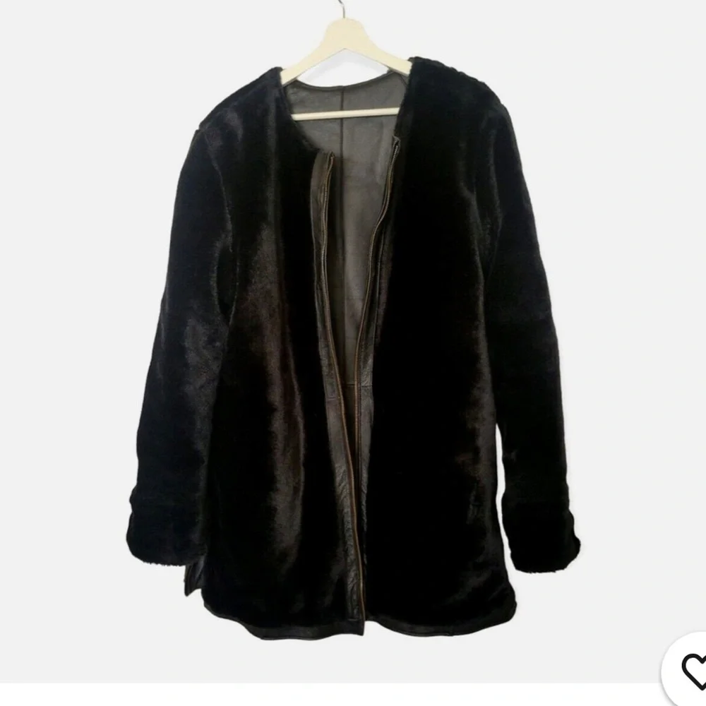 leather & Faux Fur reversible vintage coat - Picture 5 of 5